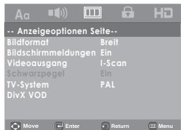 SAMSUNG DVD-H1080B - Anzeigeoptionen einstellen - 1