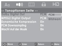 SAMSUNG DVD-H1080B - Tonwiedergabeoptioneneinstellen - 2