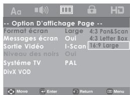 SAMSUNG DVD-H1080B - Configuration des options d'affichage - 2