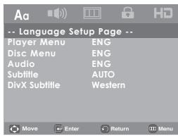 SAMSUNG DVD-H1080B - Using the Setup Menu - 1