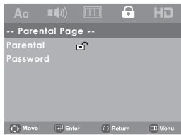 -- Parental Page -- Parental Password