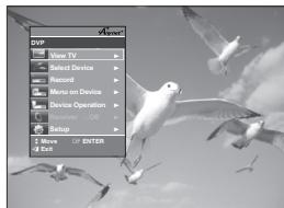 DVP View TV Select Device Record Move On Device Device Operation Setup Move Enter End
