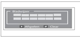 Bladwijzer ▶ Afspelen ∅ Clear