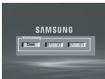 SAMSUNG Vorrichtung Disk USB 1 USB 2