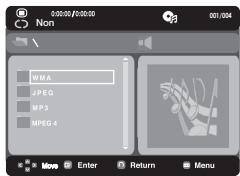 SAMSUNG DVD-H1080R - Menu Clips pour MP3/WMA/JPEG/MPEG4/CD Audio - 1