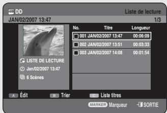 SAMSUNG DVD-HR756 - Changement du nom d'une entrée dans la liste de lecture - 1