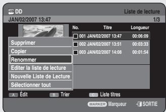 SAMSUNG DVD-HR756 - Changement du nom d'une entrée dans la liste de lecture - 2
