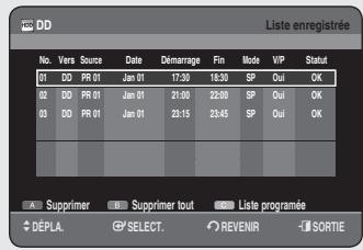 SAMSUNG DVD-HR756 - Informations relatives à Liste enregistrée - 3