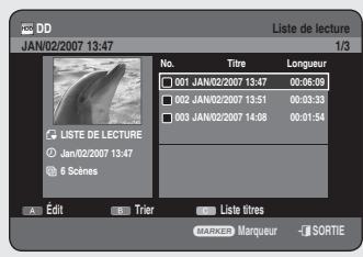 SAMSUNG DVD-HR756 - Utilisation du bouton PLAY LIST - 1
