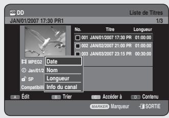 SAMSUNG DVD-HR756 - Utilisation du bouton TITLE LIST - 2