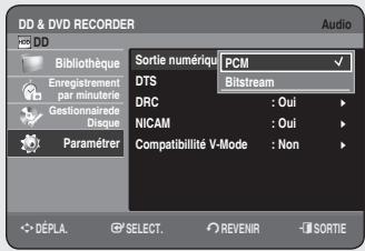 SAMSUNG DVD-HR756 - Configuration des options audio - 1