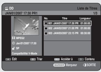 SAMSUNG DVD-HR756 - Utilisation du bouton TITLE LIST - 5