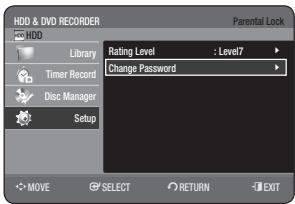 SAMSUNG DVD-HR773A - Changing the Password - 1