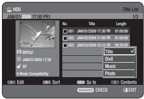 SAMSUNG DVD-HR773A - Using the TITLE LIST button - 6