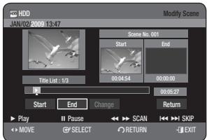 SAMSUNG DVD-HR773A - Modifying a Scene (Replacing a Scene) - 1