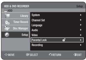 SAMSUNG DVD-HR773A - SETTING UP THE PARENTAL LOCK - 2