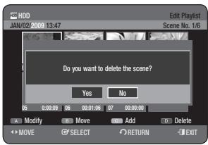 SAMSUNG DVD-HR773A - Deleting a Scene - 1