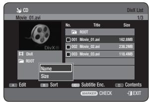 SAMSUNG DVD-HR773A - Using the Sort - 1