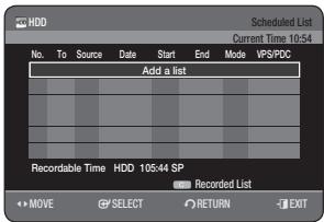 SAMSUNG DVD-HR773A - Go to Scheduled List - 2