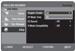 SAMSUNG DVD-HR773A - Automatic Chapter Creator - 2