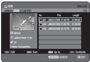 SAMSUNG DVD-HR773A - Using the TITLE LIST button - 1