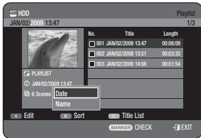 SAMSUNG DVD-HR773A - Using the Sort (Playlist) - 2