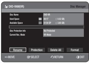 SAMSUNG DVD-HR773A - Editing the Disc Name - 7