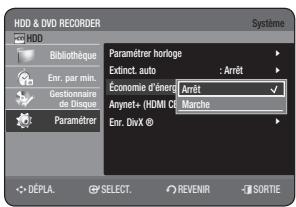 SAMSUNG DVD-HR775A - Réglage Économie d'énergie - 1