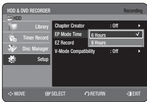 SAMSUNG DVD-HR775A - EP Mode Time Setting - 1