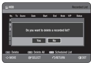 SAMSUNG DVD-HR775A - Clear Recorded List - 1