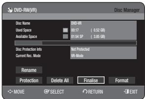 SAMSUNG DVD-HR775A - Finalising a Disc - 4