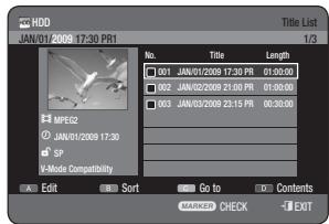 SAMSUNG DVD-HR775A - Using the TITLE LIST button - 1