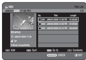 SAMSUNG DVD-HR775A - Using the TITLE LIST button - 1