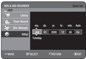 SAMSUNG DVD-HR775A - SETTING THE CLOCK - 4