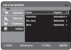 SAMSUNG DVD-HR775A - DE TAALOPTIES INSTELLEN - 1