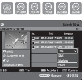 SAMSUNG DVD-HR775A - Utilisation du bouton TITLE LIST - 5