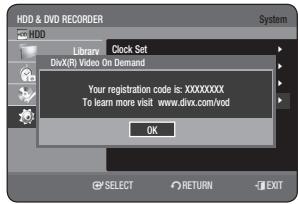 SAMSUNG DVD-HR775A - DivX(R) Registration - 1