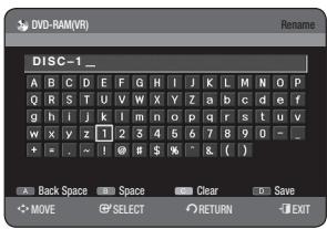 SAMSUNG DVD-HR775A - Editing the Disc Name - 8