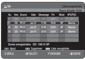 SAMSUNG DVD-HR775A - Modification de la liste d'enregistrements programmés - 1