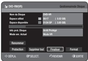 SAMSUNG DVD-HR775A - Finalisation d'un disque - 4