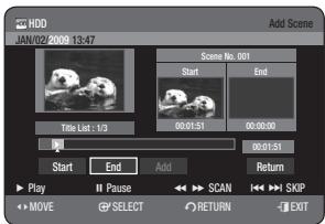 SAMSUNG DVD-HR775A - Deleting a Scene - 1