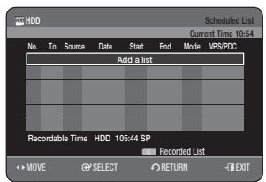 SAMSUNG DVD-HR775A - Go to Scheduled List - 1