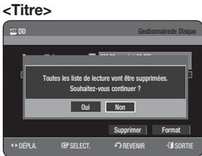 SAMSUNG DVD-HR775A - Suppression de tous les titres/des fichiers de DivX/des fichiers de musique/des fichiers de photos - 4