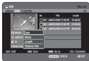 SAMSUNG DVD-HR775A - USING THE SORT FUNCTION (TITLE LIST) - 7