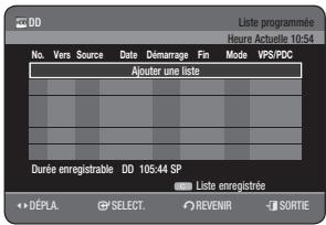 SAMSUNG DVD-HR775A - Aller sur la Liste d'Enregistrements Programmée - 1