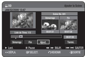 SAMSUNG DVD-HR775A - Ajout d'une scene - 2