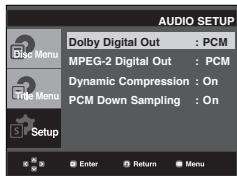 SAMSUNG DVD-P191 - Setting Up the Audio Options - 2