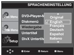 SAMSUNG DVD-P191 - Wiedergabesprache einstellen - 1