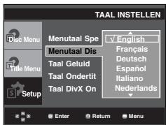 SAMSUNG DVD-P191 - De taal van het Disc Menu (diskmenu) instellen - 1