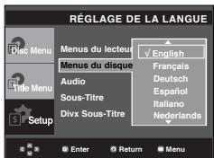 SAMSUNG DVD-P191 - Utilisation de la langue du menu disque - 1